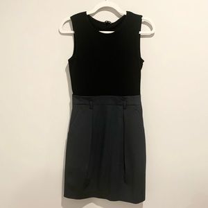 Theory Abrienda stretch black & gray wool dress